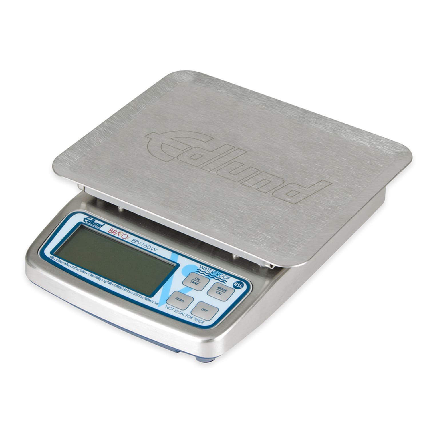Edlund BRV-160W 10 lb Bravo! Waterproof Digital Portion Control Scale - 5 5/8" x 7", Stainless Steel, 115v