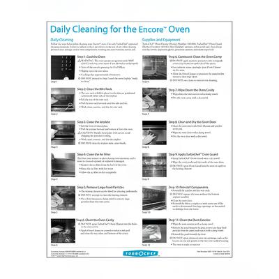 TurboChef DOC-1318 Daily Cleaning Poster For Encore Oven