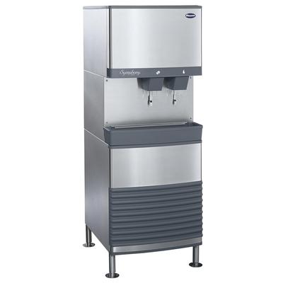 Follett 110FB425A-L Symphony Plus 425 lb Floor Model Nugget Ice & Water Dispenser for Commercial Ice Machines - 90 lb Storage, Cup Fill, 115v, Countertop, Air Cooled, Stainless Steel