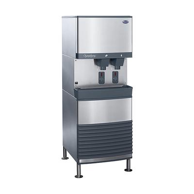 Follett 110FB414W-S 380 lb Freestanding Water & Nugget Ice Dispenser for Commercial Ice Machines - 90 lb Storage, Cup Fill, 115v, 425-lb. Daily Production, Stainless Steel
