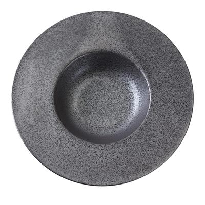 Yanco DB-610 10 oz Round Diamond Black Dessert Plate - Porcelain, Black