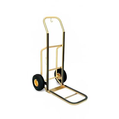 Forbes Industries 1555 Bellman's Handtruck w/ 23 1/2" Fold Up Dropnose - Brushed Brass, Black