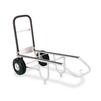 Forbes Industries 1570-B-SS Bellman's Handtruck w/ 23 1/2" Fold Up Dropnose & Black Vinyl Bumpers - Brushed Steel