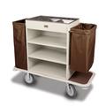 Forbes Industries 2150 Housekeeping Cart w/ (3) Shelves & (2) Bag Handles - 30"L x 19"W x 36"H, Steel, Stainless Steel