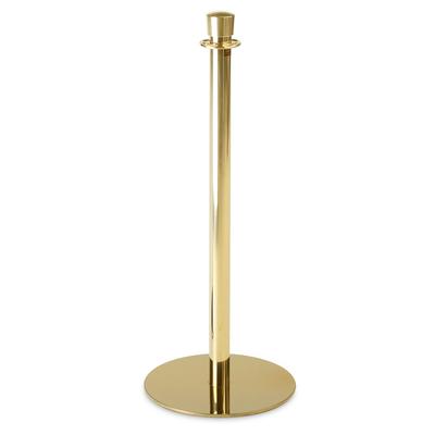 Forbes Industries 2723 37 1/2"H Crowd Control Stanchion w/ Hook Ring & Drum Top - Polished Stainless Brass