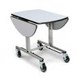 Forbes Industries 4959-WDS Oval Room Service Table w/ (2) Bi Fold Drop Leaves - 36"L x 43"W, Laminate/Stainless Steel