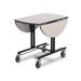 Forbes Industries 4969 Oval Room Service Table w/ (2) Bi Fold Drop Leaves - 36"L x 43"W, Stone Matrix Laminate/Black Steel, Gray