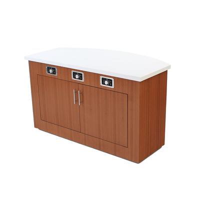 Forbes Industries 5210-5-H1 60" Mobile Induction Table w/ 1 Center Holding/Warming Unit - Glass Cook Top, 120v, Stainless Steel