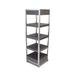 Forbes Industries 6516 Mobile Display Tower w/ (4) Wood Veneer Shelves & Brushed Steel Frame - 24"L x 24"W x 78"H, Gray