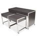 Forbes Industries 7414 3 Piece Foss Series Nesting Tables Set - Laminate Top w/ Brushed Stainless Steel Frame