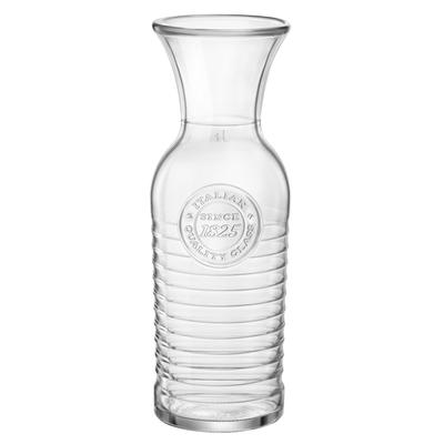 Steelite 49119Q924 40 oz Officina Carafe w/ Embossed Stamp & Textured Rings - Glass, Clear