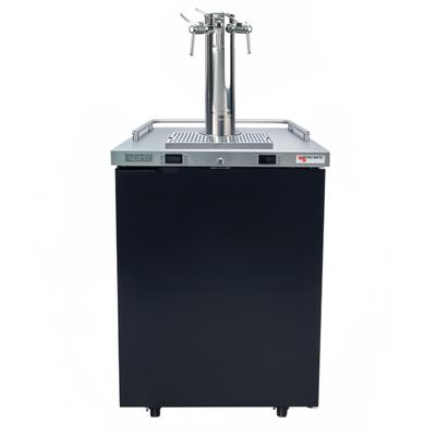 Micro Matic MDD23W-E-B 25" Dual Zone Wine Dispenser w/ (4) 1/6 Size Keg Capacity - 4 Column & 4 Taps, Black, 115v