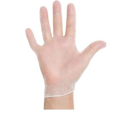 Strong 4002 Vinyl Exam Glove w/ Beaded Cuff - Powder Free, Clear, Small, Single Use