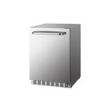 Crown Verity CV-RF-1 5.1 cu ft Undercounter Outdoor Refrigerator w/ Solid Door - Stainless, 120v, Silver