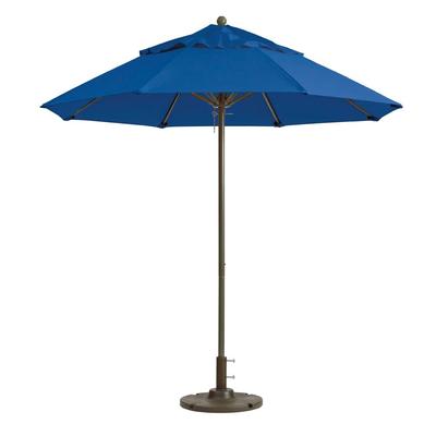 Grosfillex 98389731 7 1/2 ft Round Top Windmaster Umbrella - Pacific Blue Fabric, Aluminum Pole