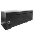 MoTak MBB-3D-90 90 3/8" Bar Refrigerator - 3 Swinging Solid Doors, Black, 115v