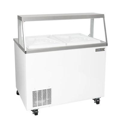 MoTak MDC18-X 47" Mobile Ice Cream Dipping Cabinet w/ 12 Tub Capacity - White, 115v, 12-Tub Capacity