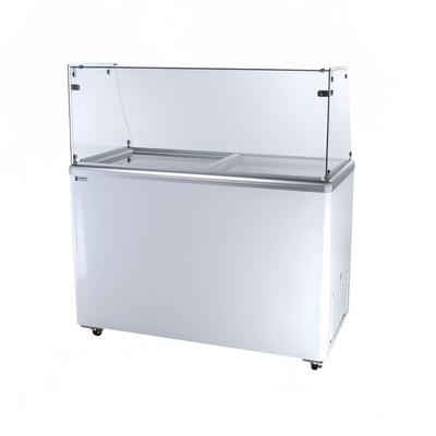 Excellence Industries EDC-8-HC 47 1/2" Stand Alone Ice Cream Dipping Cabinet w/ 8 Tub Capacity - White, 115v