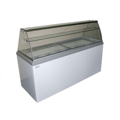 Excellence Industries HBD-12HC 70 3/4" Stand Alone Ice Cream Dipping Cabinet w/ 22 Tub Capacity - White, 115v