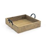 Front of the House SPT059NAW21 9 3/4" Square Rustic Wood Serving Tray