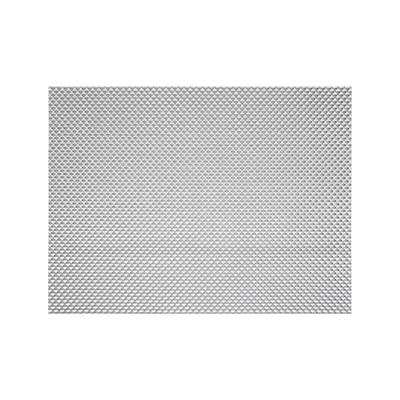 Front of the House XPM075SIV83 Rectangular Metroweave Woven Vinyl Placemat - 16" x 12", Pewter, Basketweave, Gray