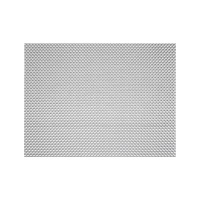 Front of the House XPM075SIV83 Rectangular Metroweave Woven Vinyl Placemat - 16" x 12", Pewter, Basketweave, Gray