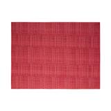 Front of the House XPM089RDV83 Rectangular Metroweave Woven Vinyl Placemat - 16" x 12", Red