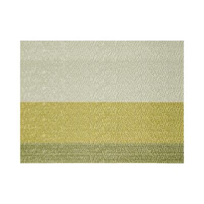 Front of the House XPM090MUV83 Rectangular Metroweave Woven Vinyl Placemat - 16" x 12", Metallics, Green