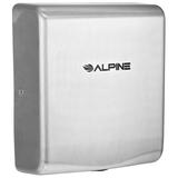 Alpine Industries 405-10-SSB Willow Automatic Hand Dryer w/ 8 Second Dry Time - Brushed Stainless, 110-120v, High Speed, Stainless Steel