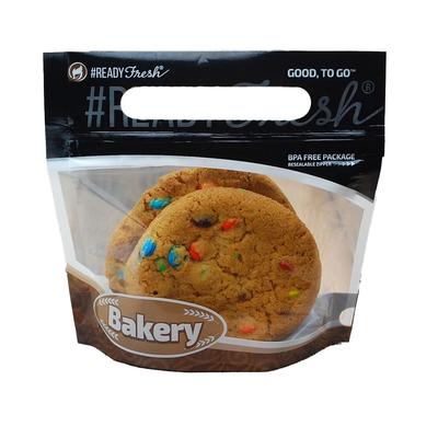 LK Packaging GNG662 #ReadyFresh Bottom Gusset Grab-N-Go Cookie Pouch - 6" x 5 7/8" x 2 1/6" BG, #ReadyFresh, Multi-Colored