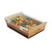 LK Packaging RF-HGDMD #ReadyFresh Kraft Container w/ Clear Lid - 6 1/3" x 5" x 2", Kraft, Clear, Hinged Lid, Brown