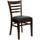 Flash Furniture XU-DGW0005LAD-WAL-BLKV-GG Restaurant Chair w/ Ladder Back &amp; Black Vinyl Seat - Beechwood, Walnut Finish