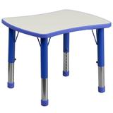 Flash Furniture YU-YCY-098-RECT-TBL-BLUE-GG Rectangular Preschool Activity Table - 26 5/8"L x 21 7/8"W, Plastic Top, Blue/Gray