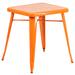 Flash Furniture CH-31330-29-OR-GG 23 3/4" Square Dining Height Table - Galvanized Steel, Orange