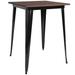 Flash Furniture CH-51040-40M1-BK-GG 31 1/2" Square Bar Height Table - Walnut Rustic Wood Top, Steel Base, Black