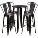 Flash Furniture CH-51080BH-4-30CAFE-BQ-GG 24" Square Bar Height Table w/ (4) Bar Stool Set - Black & Antique Gold Steel Top, Steel Base