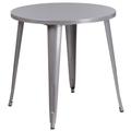 Flash Furniture CH-51090-29-SIL-GG 30" Round Dining Height Table - Metal, Silver