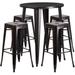 Flash Furniture CH-51090BH-4-30SQST-BQ-GG 30" Square Bar Height Table w/ (4) Bar Stool Set - Black & Antique Gold Steel Top, Steel Base