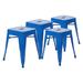 Flash Furniture ET-BT3503-18-BL-GG Stacking Backless Dining Stool - Iron, Royal Blue