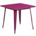 Flash Furniture ET-CT002-1-PUR-GG 31 1/2" Square Dining Height Table - Steel, Purple, 31.5"