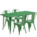 Flash Furniture ET-CT005-4-30-GN-GG Rectangular Table & (4) Chair Set - 63"W x 31 1/2"D x 29 1/2"H, Steel, Green