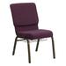 Flash Furniture FD-CH02185-GV-005-BAS-GG Hercules Stacking Church Chair w/ Plum Fabric Back & Seat - Steel Frame, Gold Vein