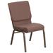 Flash Furniture FD-CH02185-GV-BNDOT-GG Hercules Stacking Church Chair w/ Brown Dot Fabric Back & Seat - Steel Frame, Gold Vein