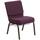 Flash Furniture FD-CH0221-4-GV-005-BAS-GG Extra Wide Stacking Church Chair w/ Plum Fabric Back &amp; Seat - Steel Frame, Gold Vein