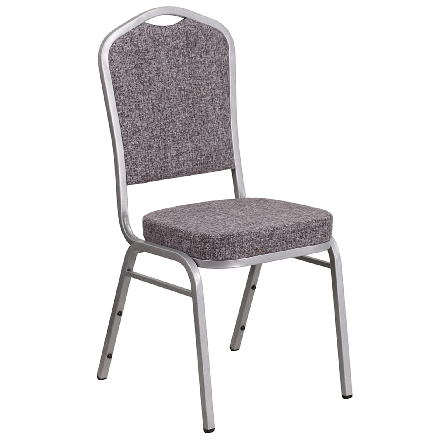 Flash Furniture FD-C01-S-12-GG Hercules Stacking Banquet Chair w/ Gray Fabric Back & Seat - Steel Frame, Silver