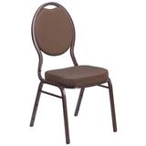 Flash Furniture FD-C04-COPPER-008-T-02-GG Stacking Banquet Chair w/ Brown Patterned Fabric Back & Seat - Steel Frame, Copper Vein
