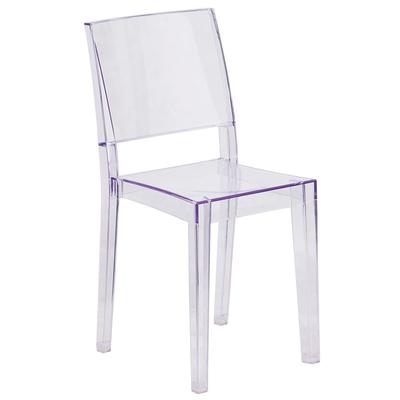 Flash Furniture FH-121-APC-GG Stacking Side Chair w/ Plain Back - Polycarbonate, Transparent Crystal