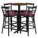 Flash Furniture HDBF1040-GG 24" Round Bar Height Table w/ (4) Bar Stool Set - Walnut Laminate Top, Steel Base, Black