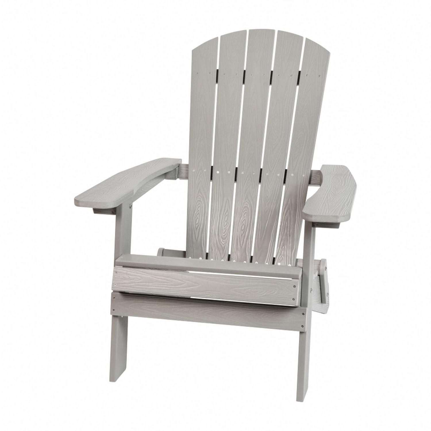 Flash Furniture JJ-C14505-GY-GG Charleston Indoor/Outdoor Folding Adirondack Chair - Resin Wood, Gray
