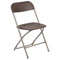 Flash Furniture LE-L-3-BROWN-GG Hercules Folding Chair w/ Brown Plastic Back & Seat - Steel Frame, Brown